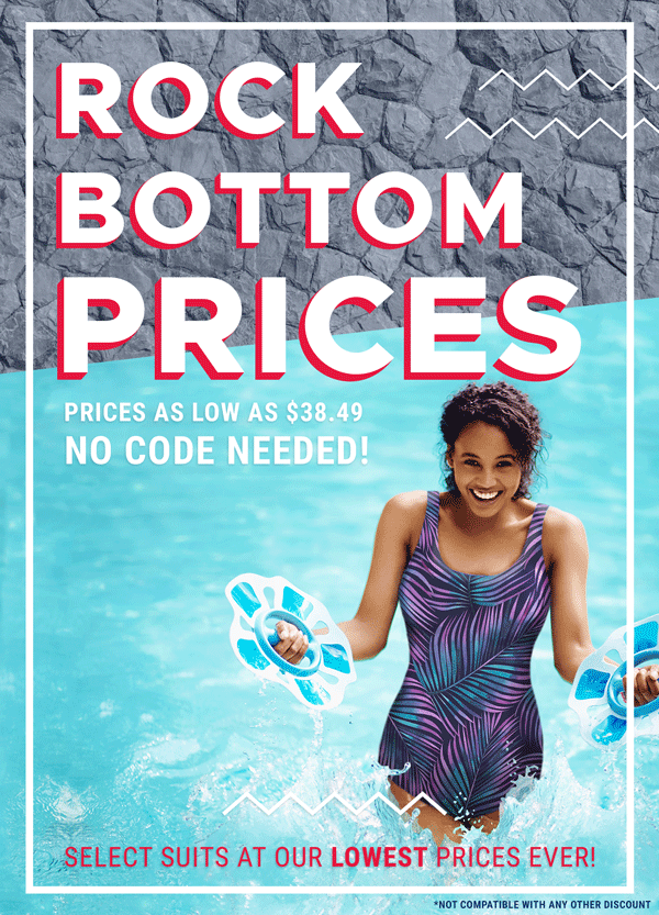 Have you shopped these ROCK BOTTOM PRICES yet, Swim And Sweat!? Swim
